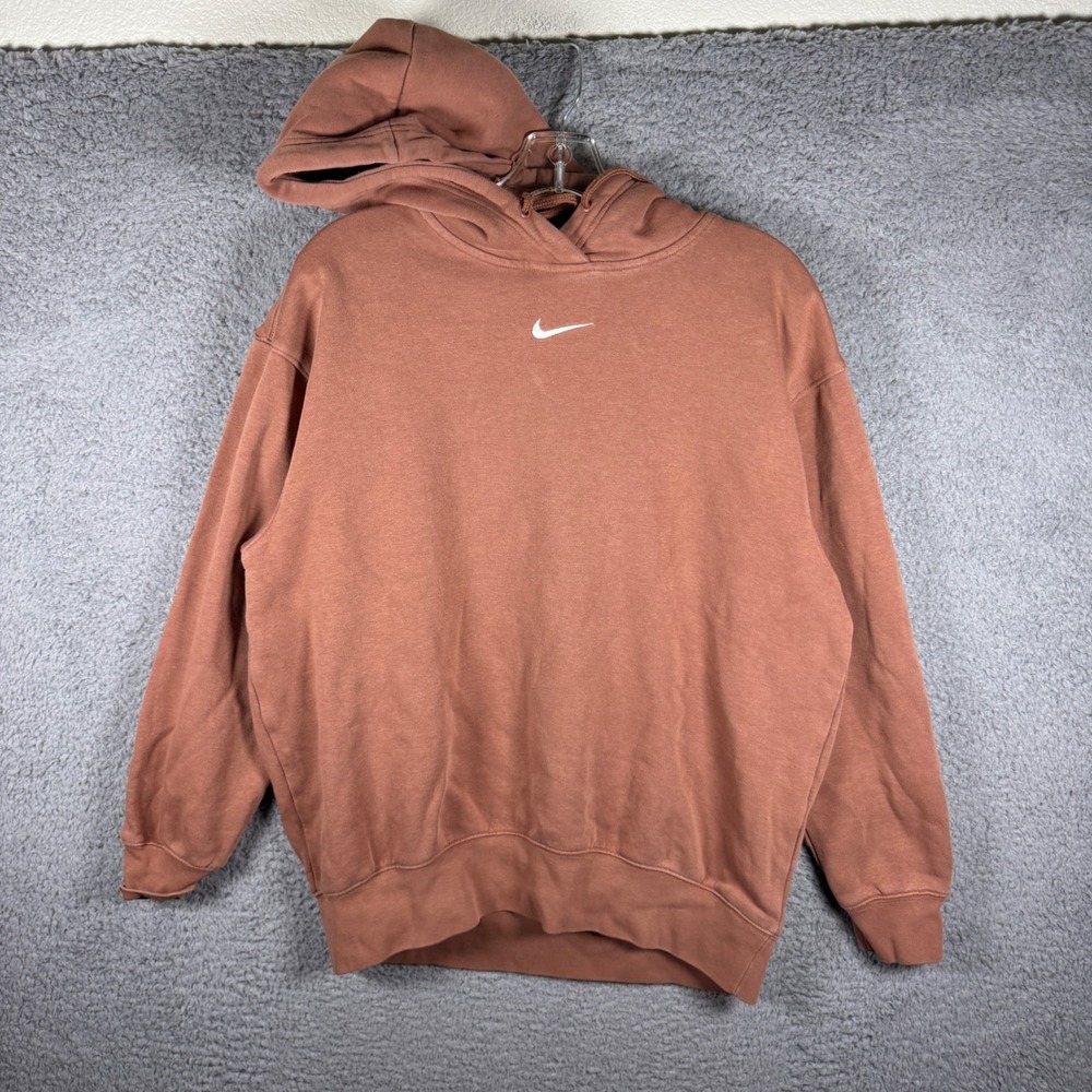 Nike Phoenix Fleece Hoodie Mens XS Terracotta Clay Center Swoosh DJ7668-215